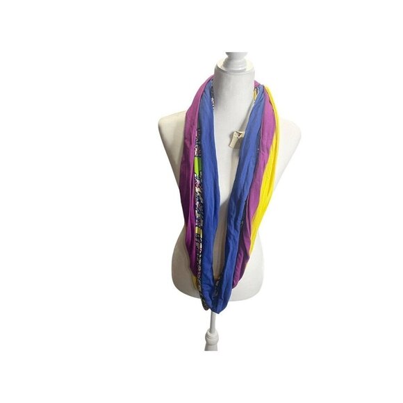 Costa Rica Handmade Multicolor Floral Infinity Scarf Colorful Y2K - Picture 2 of 5